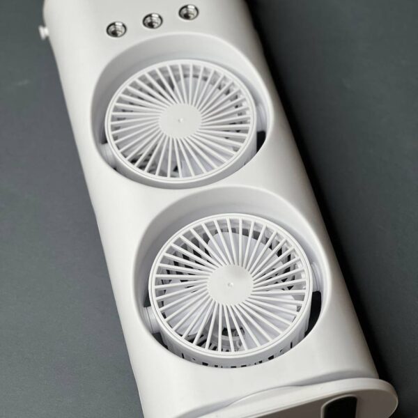 پنکه رومیزی مدل مه پاش دوفن شارژی - چرخش اتومات