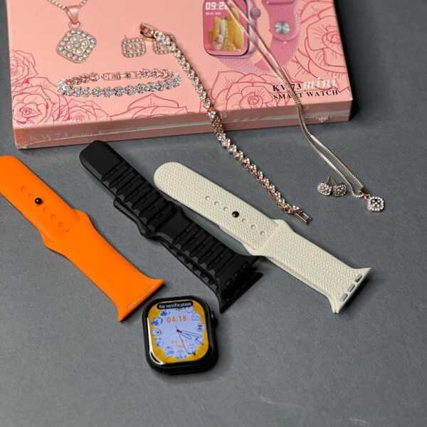 ساعت هوشمند KW73 Mini همراه 3 بند و گردنبند و گوشواره